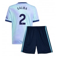 Camiseta Arsenal William Saliba #2 Tercera Equipación para niños 2024-25 manga corta (+ pantalones cortos)